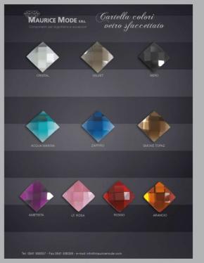 Faceted glass color card